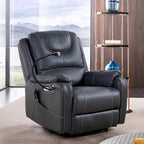 Fauteuil inclinable électrique zéro gravité en cuir reconstitué avec massage et chauffage