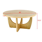 Table basse ronde en bois de 36 po