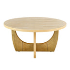 Table basse ronde en bois de 36 po