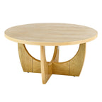 Table basse ronde en bois de 36 po