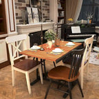 Table à manger convertible polyvalente au design industriel rustique pour les petits espaces