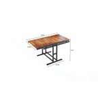 Table à manger convertible polyvalente au design industriel rustique pour les petits espaces
