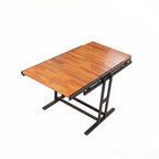 Table à manger convertible polyvalente au design industriel rustique pour les petits espaces