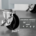 Îlot de cuisine avec plateau en acier inoxydable (tabouret non inclus)