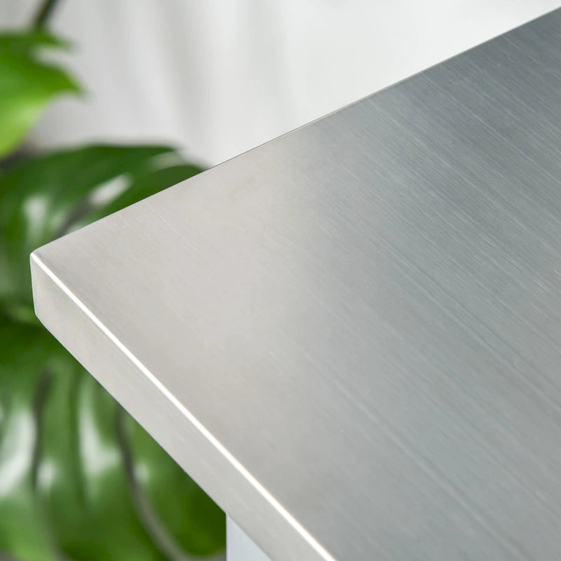 Îlot de cuisine avec plateau en acier inoxydable (tabouret non inclus)