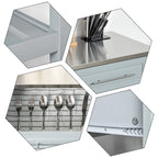 Îlot de cuisine avec plateau en acier inoxydable (tabouret non inclus)