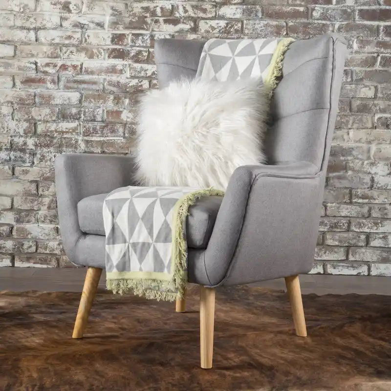 Chaise haute tapissée à dossier haut de 32,5 moderne avec capitonnage et pieds en bois d'hévéa