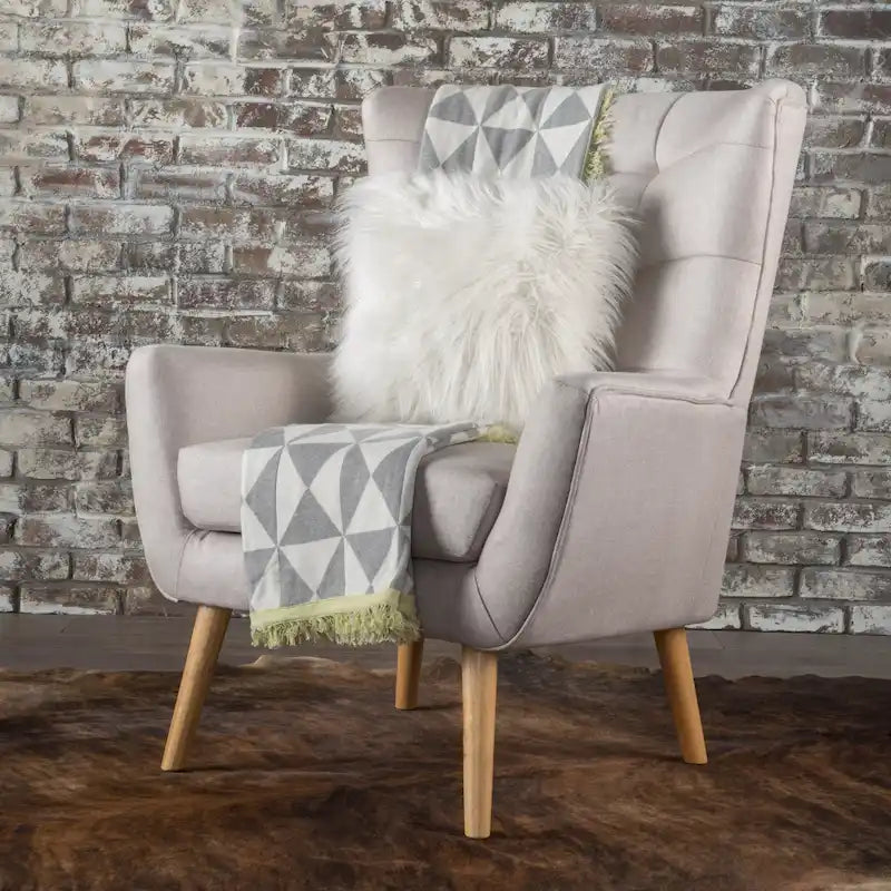 Chaise haute tapissée à dossier haut de 32,5 moderne avec capitonnage et pieds en bois d'hévéa