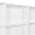 White Full Pine Kids House Platform Bed with Trundle, Shelf, and Roof