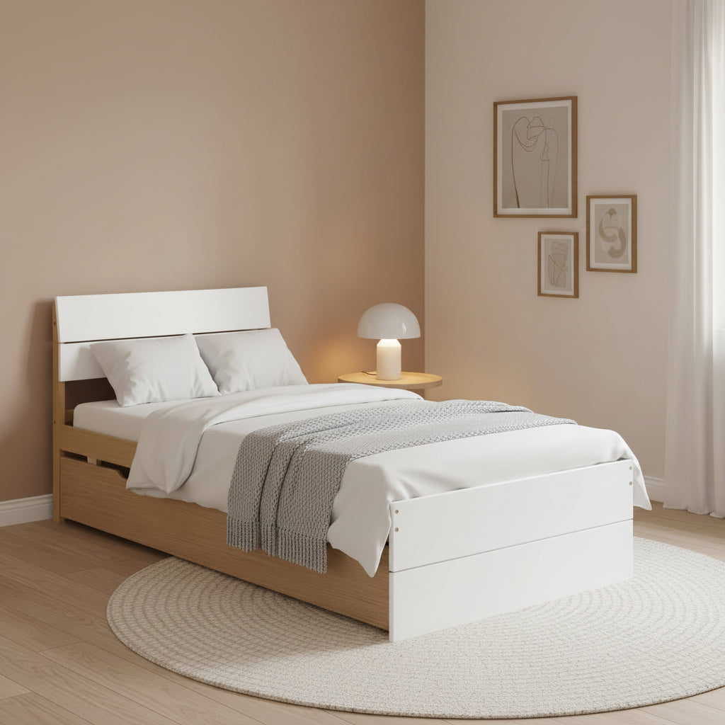 Modern Twin Bed Frame With Trundle Bed