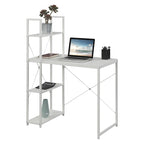 Poste de travail de bureau avec étagères