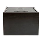 2 Drawer Storage Stand with Wood Top & Dark Fabric Pull Drawers