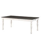 Steve Silver Jillian Farmhouse Two-Tone 80-Inch Dining Table - Two Tone Soft White and Dark Oak