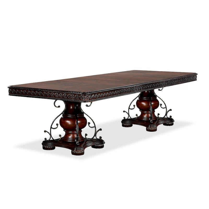Salle à manger extensible 7 pièces Traditionnel Cerise