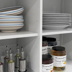 Îlot de cuisine roulant avec abattant – Bois blanc portable
