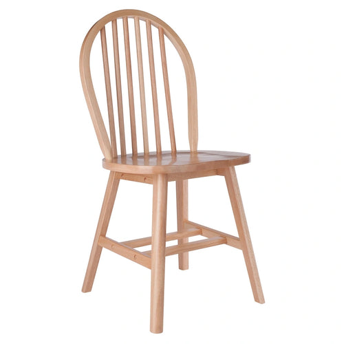 Lot de 2 chaises de salle à manger en bois massif, naturel