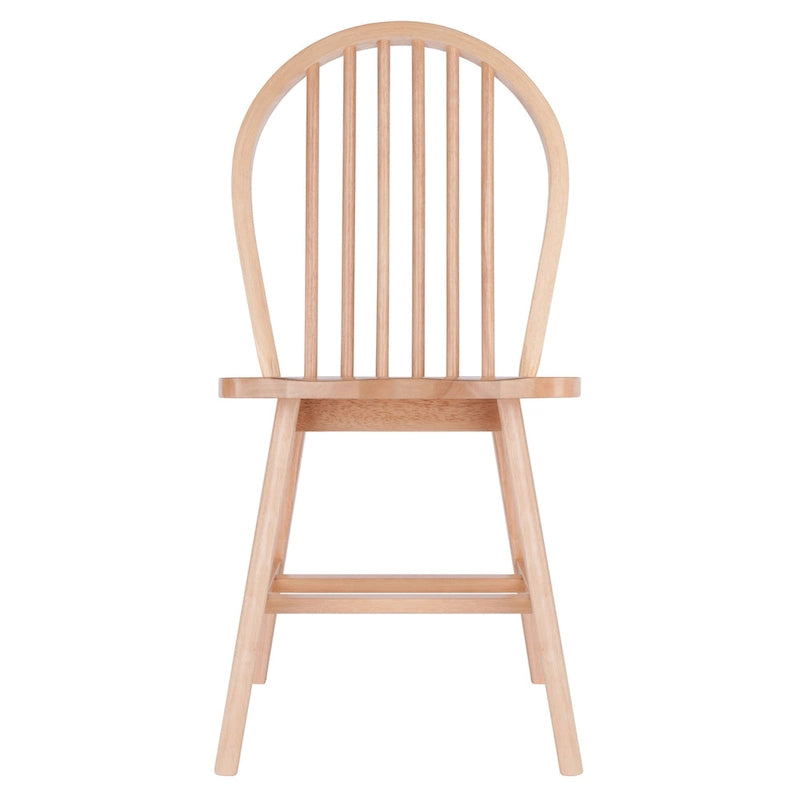 Lot de 2 chaises de salle à manger en bois massif, naturel