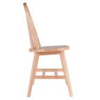 Lot de 2 chaises de salle à manger en bois massif, naturel