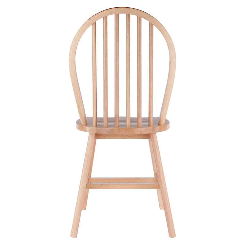 Lot de 2 chaises de salle à manger en bois massif, naturel