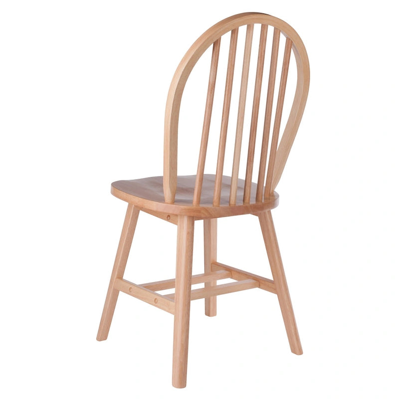 Lot de 2 chaises de salle à manger en bois massif, naturel