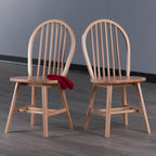 Lot de 2 chaises de salle à manger en bois massif, naturel