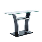 Console de salon moderne à 2 étagères en verre trempé de 48 pouces