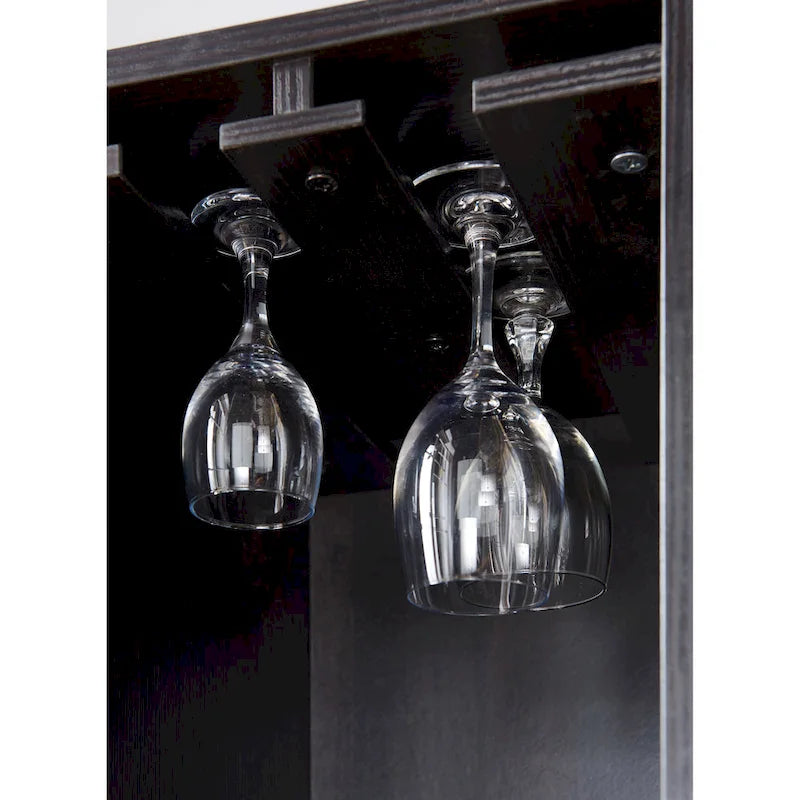 Buffet contemporain 4 étagères avec casier à vin — Chêne blanc et Cappuccino