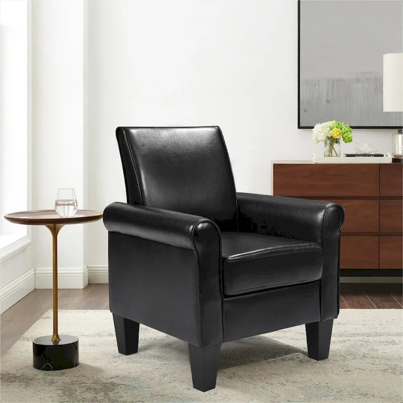 Fauteuil d'appoint, Fauteuil de salon confortable, Fauteuil en cuir PU