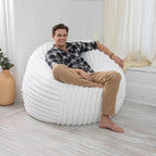 Grand pouf de 1,5 m avec housse amovible en fausse fourrure pour adultes