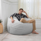 Grand pouf de 1,5 m avec housse amovible en fausse fourrure pour adultes