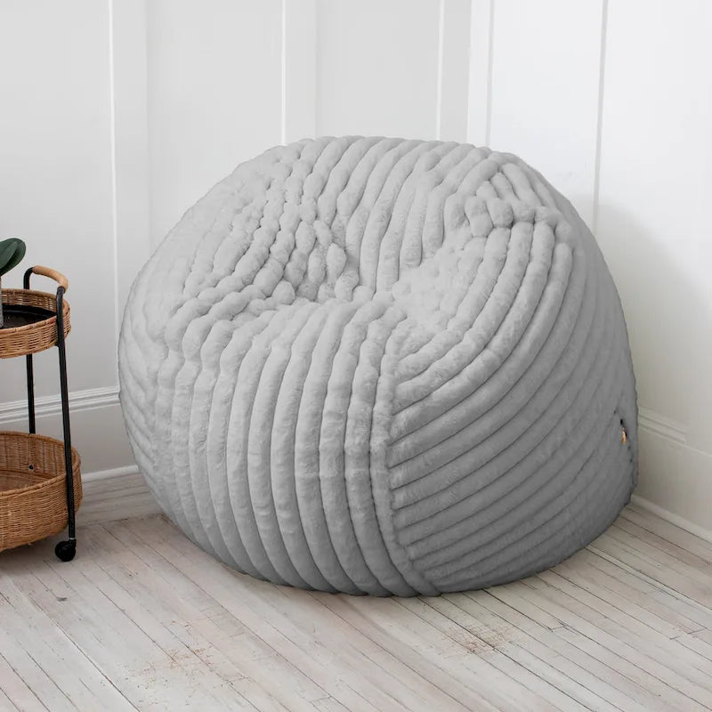 Grand pouf de 1,5 m avec housse amovible en fausse fourrure pour adultes