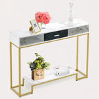 Console, meuble d'entrée avec rangement à chaussures, table de canapé étroite et longue