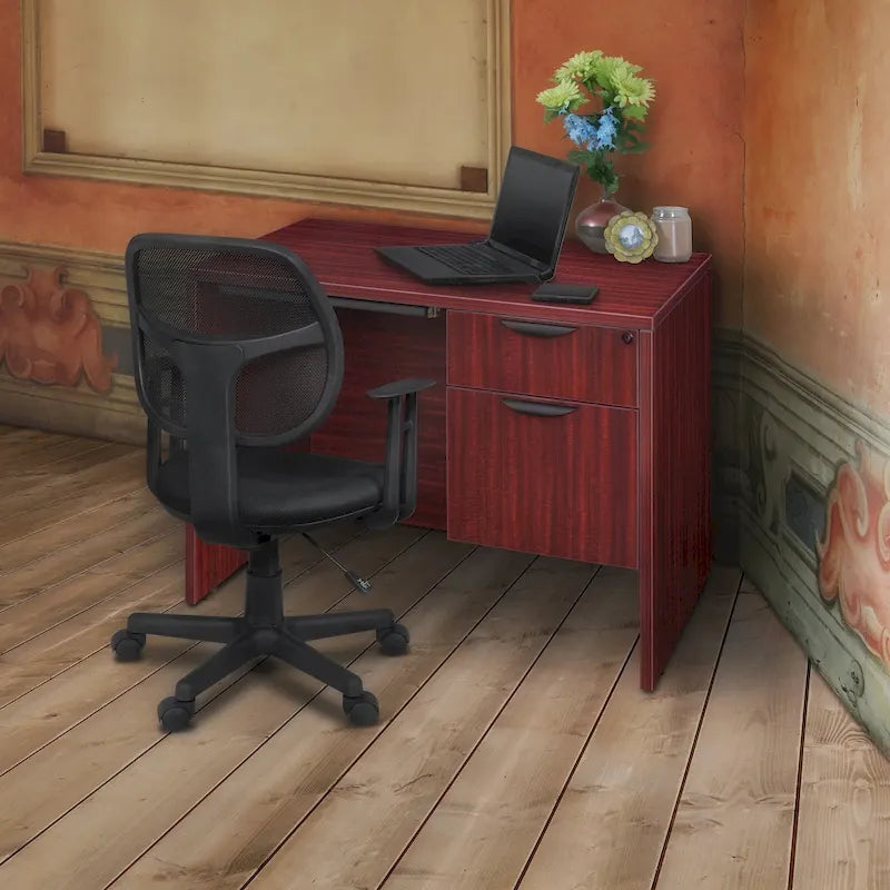 Bureau à piédestal simple de 42 po, Gris cendré