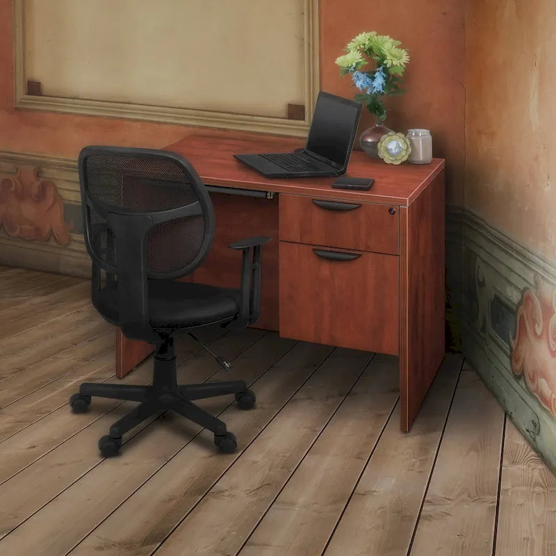 Bureau à piédestal simple de 42 po, Gris cendré