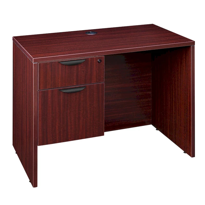Bureau à piédestal simple de 42 po, Gris cendré