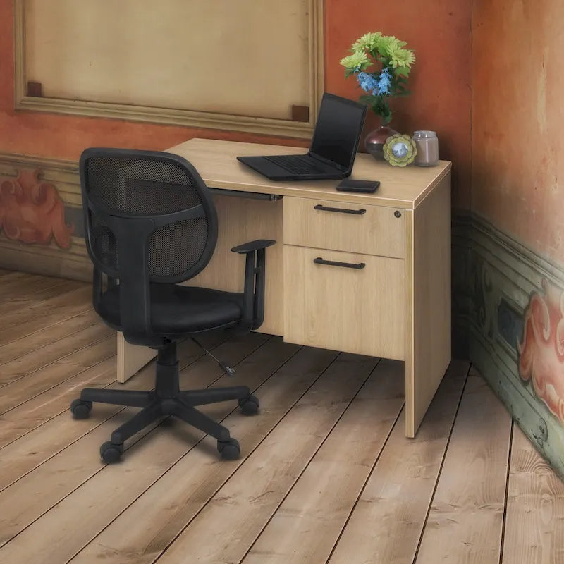 Bureau à piédestal simple de 42 po, Gris cendré