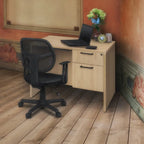 Bureau à piédestal simple de 42 po, Gris cendré