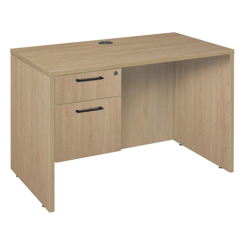 Bureau à piédestal simple de 42 po, Gris cendré
