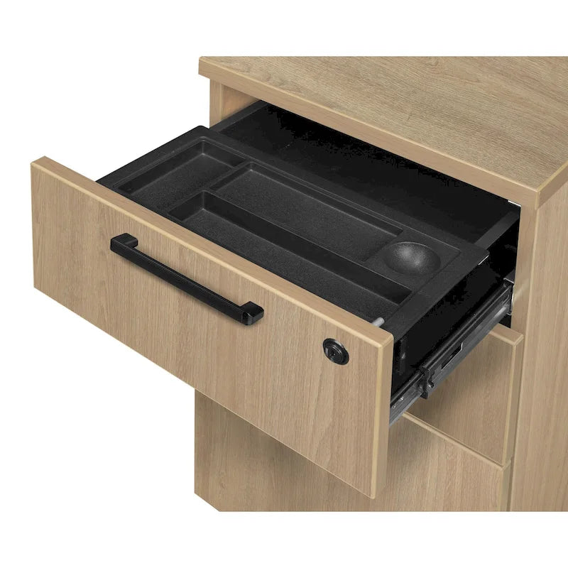 Bureau à piédestal simple de 42 po, Gris cendré