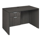 Bureau à piédestal simple de 42 po, Gris cendré