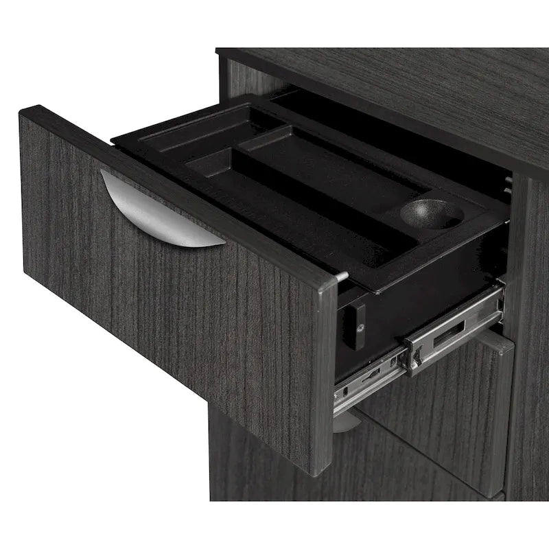 Bureau à piédestal simple de 42 po, Gris cendré