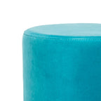 Pouf en velours avec base en laiton - Bleu marine / Laiton