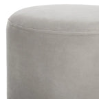 Pouf en velours avec base en laiton - Bleu marine / Laiton