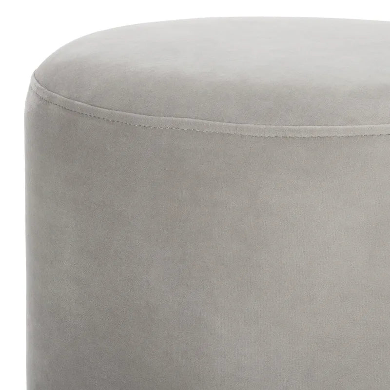 Pouf en velours avec base en laiton - Bleu marine / Laiton
