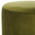 Pouf en velours avec base en laiton - Bleu marine / Laiton