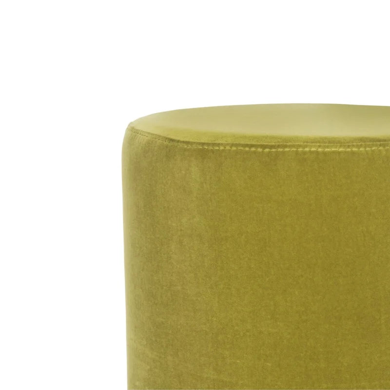Pouf en velours avec base en laiton - Bleu marine / Laiton