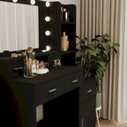 Coiffeuse avec tiroirs et lumières LED