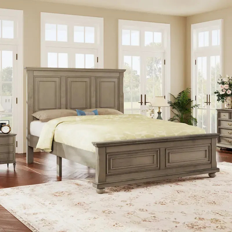 Lit vintage en bois, style ville traditionnelle