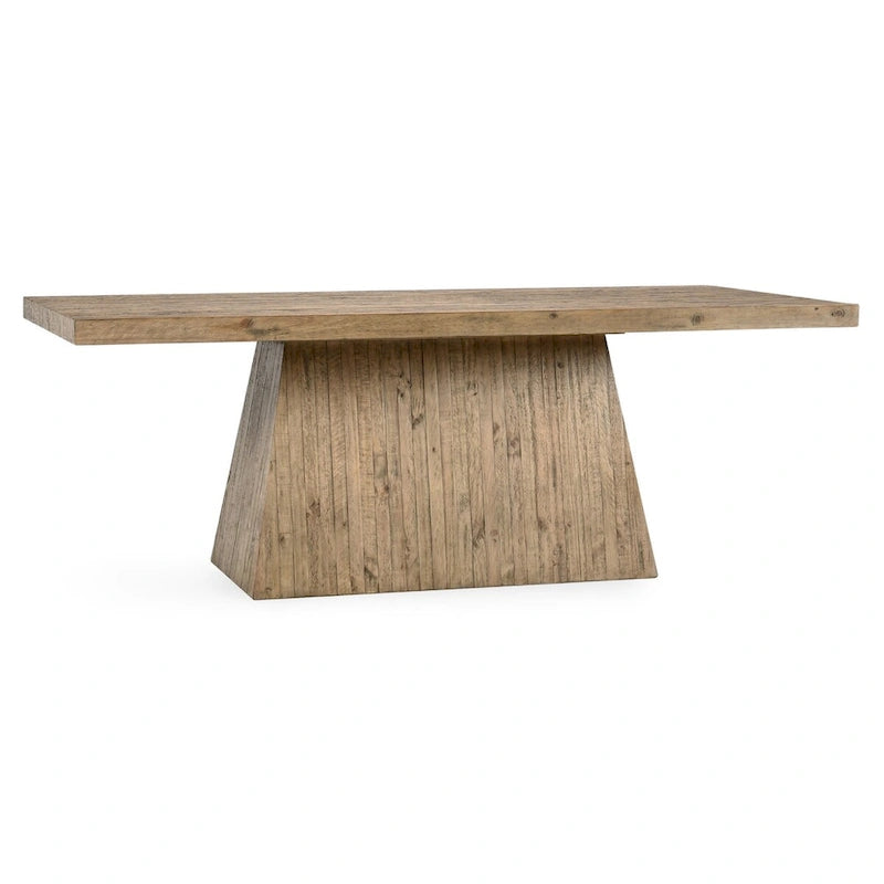 Table de salle à manger en pin recyclé de 84 pouces, finition naturelle