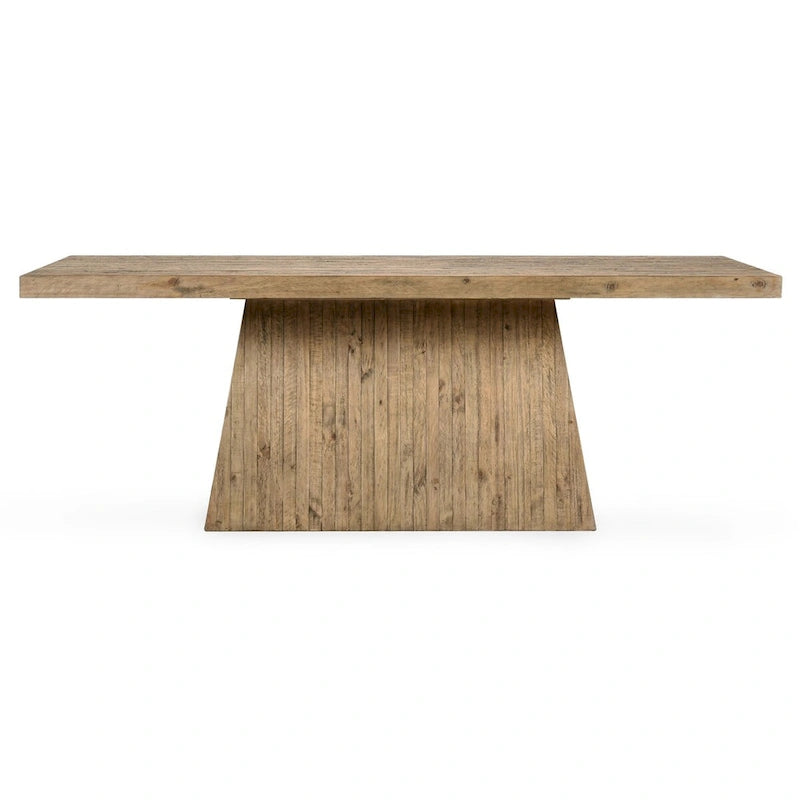 Table de salle à manger en pin recyclé de 84 pouces, finition naturelle
